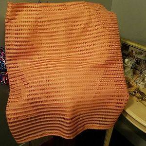 Off  Shoulder white Lace Blouse & Peach Skirt